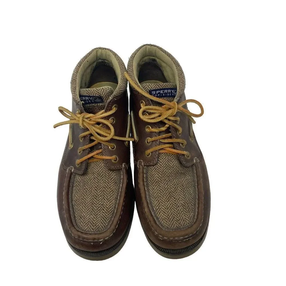 ‎Men’s Sperry leather Chukka boot Tweed Brown Sz 8 Rare